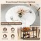 Compact Folding Round Dining Table with Lockable Wheels for Small Spaces